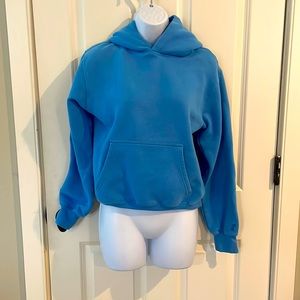 Aritzia TNA Cozy Perfect Fleece Light Blue Hoodie Sweatshirt size XS